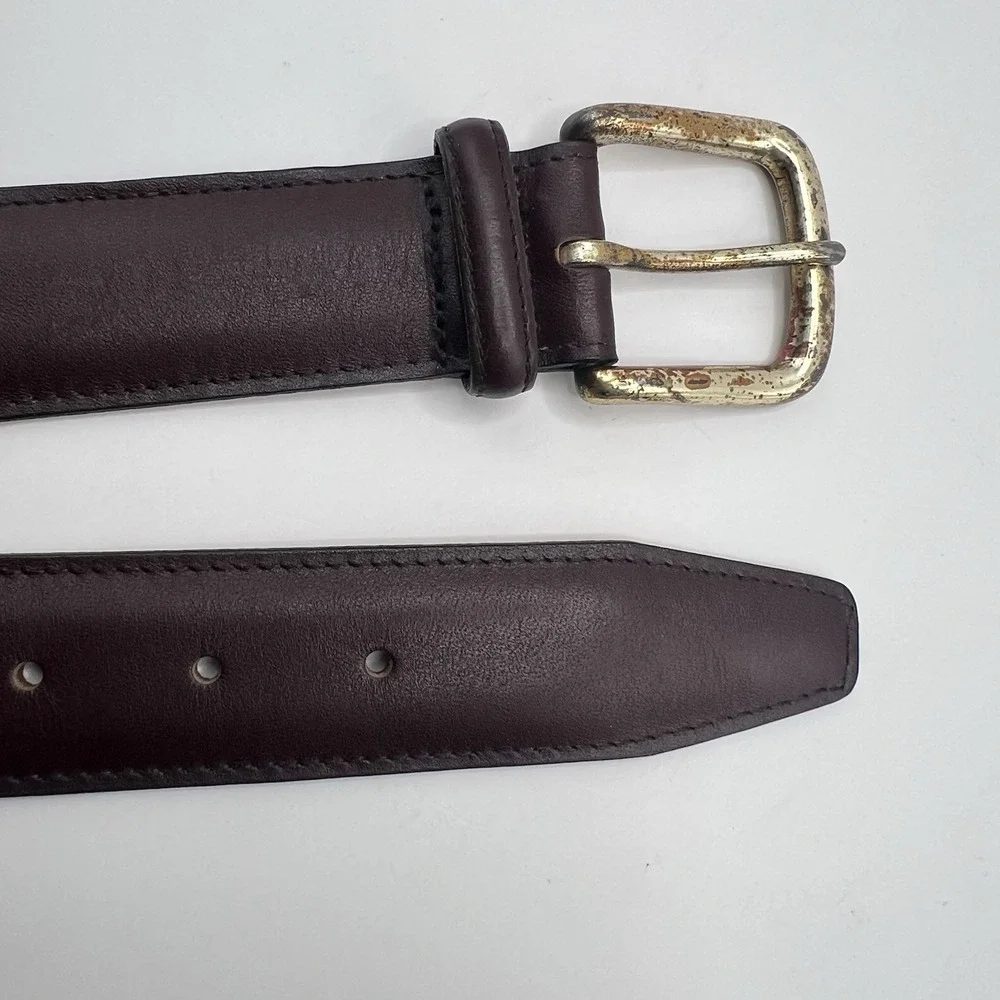 Crookhorn Handmade In USA Leather Belt Sz 40 Dark Brown Classic Dress Minimalist